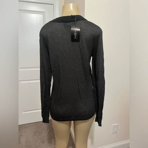 La Scala black knit sweater with glittery sleeves - Picture 2 of 7